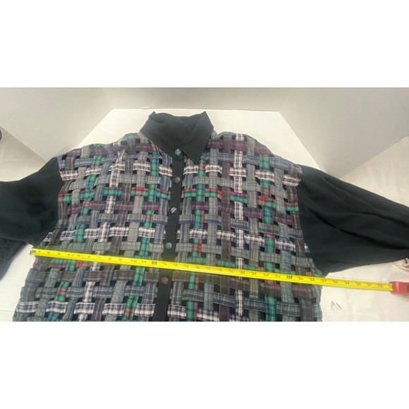 Halsey Collection Women’s Shirt Multicolored Size 3X Button Down Weave Patterned - Picture 8 of 10